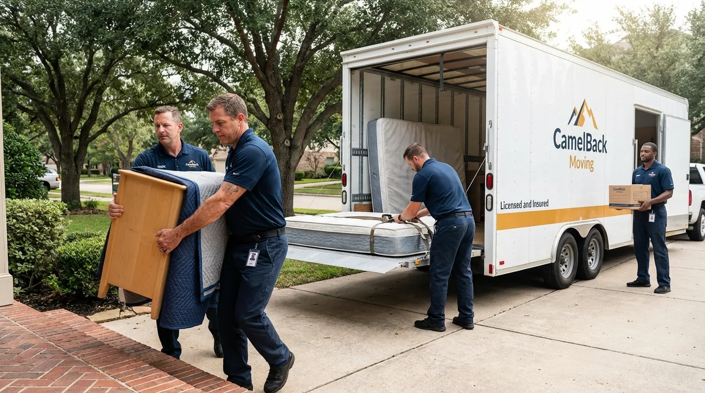 Crew loading residential truck for cross-state move from Anaconda, MT