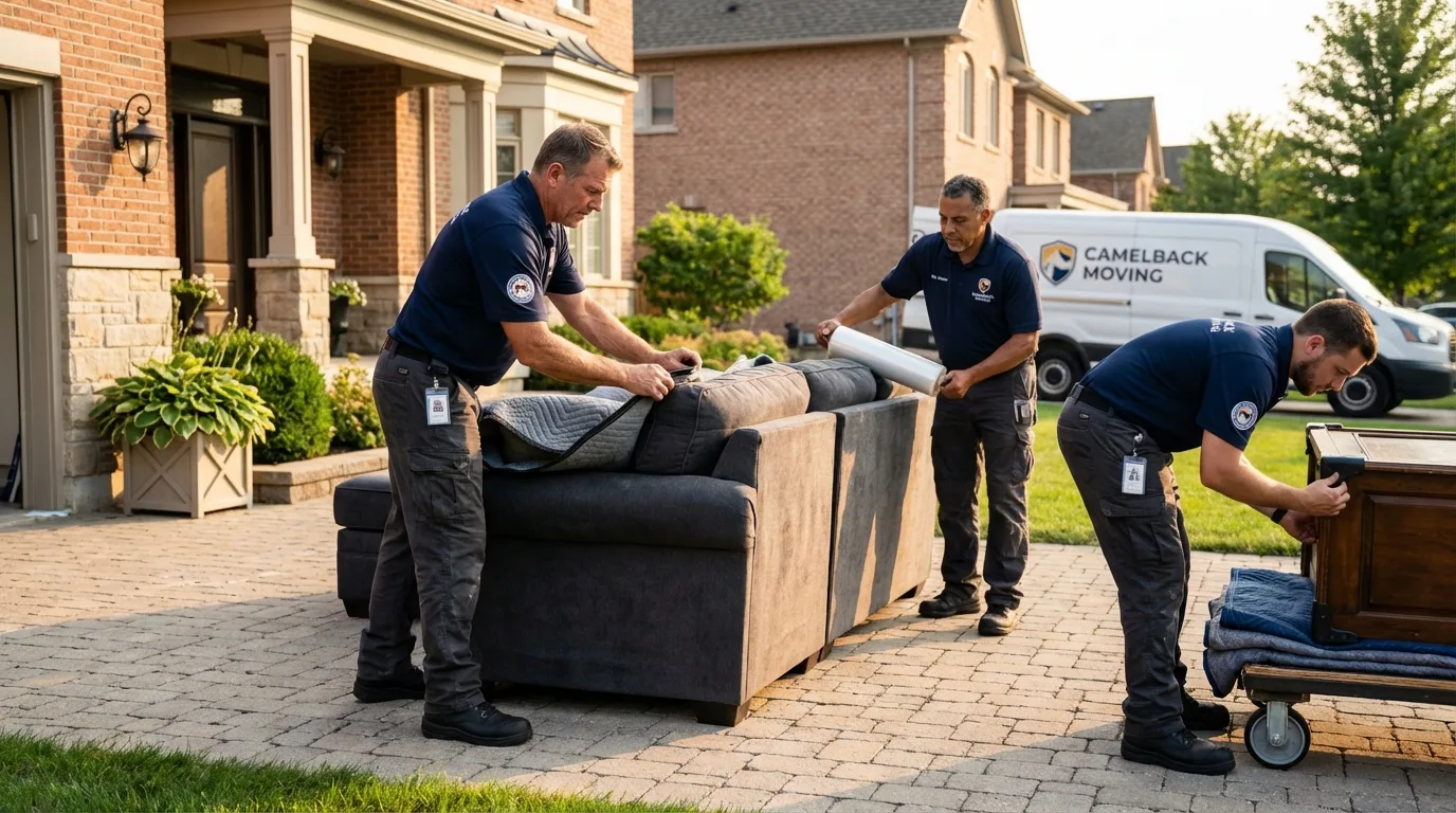 Large estate moving crew wrapping furniture in Anaconda, MT
